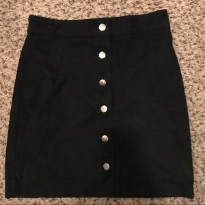 Black suede skirt